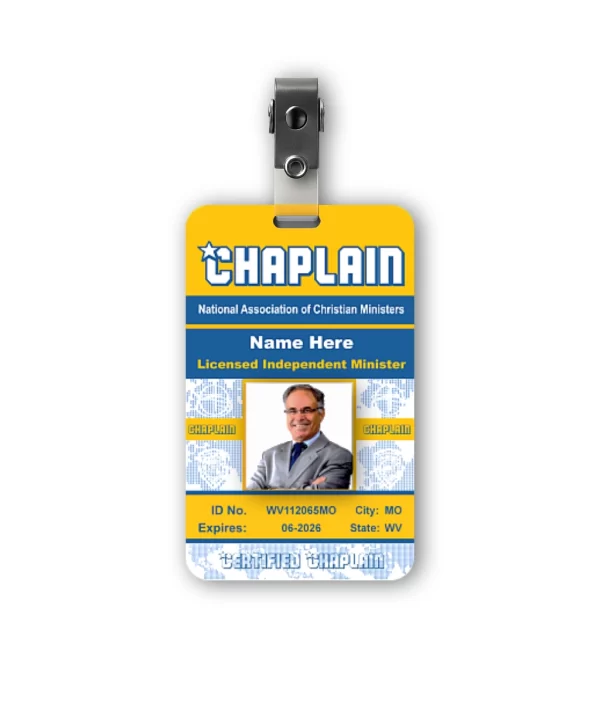 PVC Chaplain ID Minister License